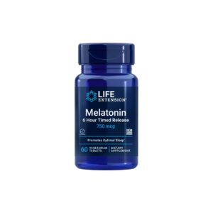 Life Extension Melatonin 6 Hour Timed Release, melatonin s postupným uvolňováním, 60 rostlinných tablet