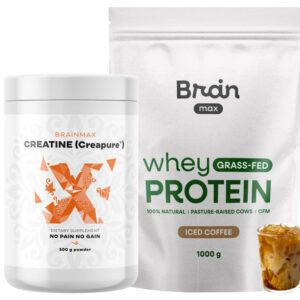 BrainMax Mistři výkonu, syrovátkový protein a kreatin monohydrát Creapure