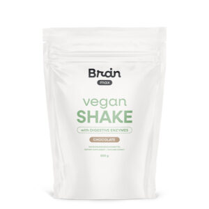 BrainMax Vegan Shake with Digestive Enzymes, čokoláda, 500 g