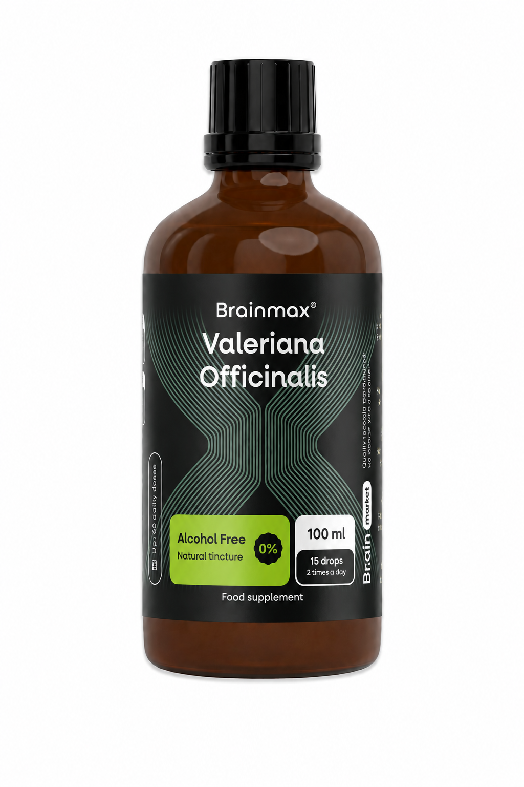 BrainMax Valerian, bezalkoholová tinktura z kozlíku lékařského, 100 ml