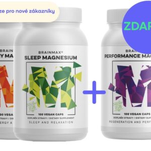 BrainMax Magnesium Trio, hořčík malát s vitaminem B6, 300 rostlinných kapslí