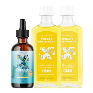 BrainMax Omega 3 pro celou rodinu, olej z řas a olej z tresčích jater