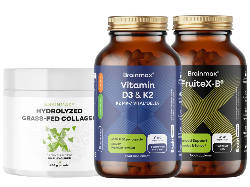 BrainMax Kosti, sada s vitaminem D3, K2 a kolagenem