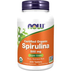 Now Foods Spirulina Organic, 500 mg, 200 tablet