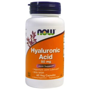 Now Foods Kyselina hyaluronová s MSM, 50 mg, 60 rostlinných kapslí