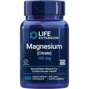 Life Extension hořčík citrát 100 mg, 100 rostlinných kapslí
