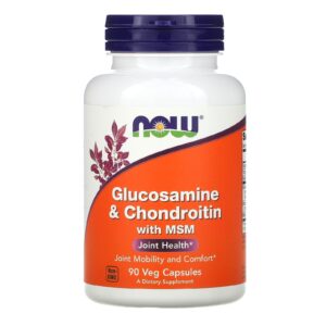 Now Foods Glukosamin a chondroitin s MSM, glukosamin sulfát, 90 kapslí
