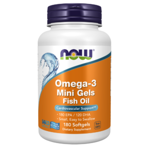 NOW Omega-3 Mini Gels, 180 softgelových kapslí