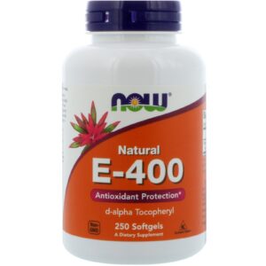 NOW Foods Vitamín E-400, přírodní tokoferol, 250 softgel kapslí