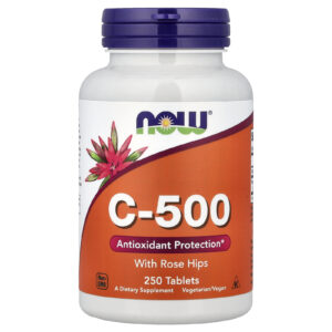 NOW Vitamin C-500 se šípky, kyselina askorbová, 250 tablet