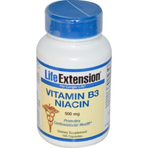 Life Extension Vitamin B3 Niacin, 500 mg, 100 kapslí