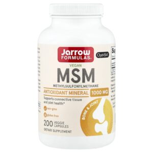 Jarrow Formulas MSM, OptiMSM, 1000 mg, 200 rostlinných kapslí