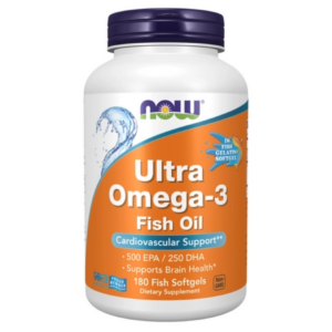 NOW Foods Rybí olej, 500 mg EPA a 250 mg DHA, 180 softgelových kapslí