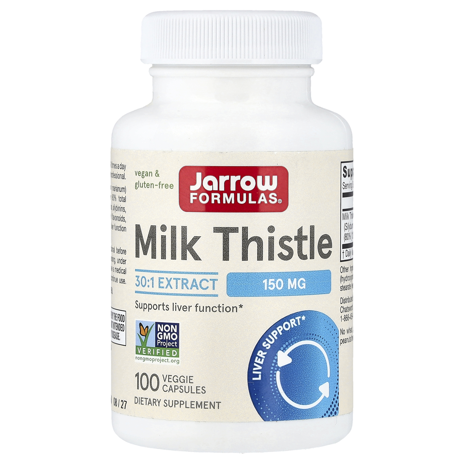 Jarrow Formulas Ostropestřec mariánský, 150 mg, 100 kapslí