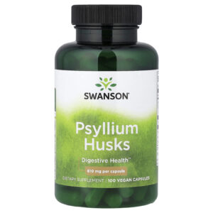 Swanson Psyllium slupky, 610 mg, 100 kapslí