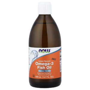 NOW Omega-3 rybí olej tekutý, citron, 500 ml