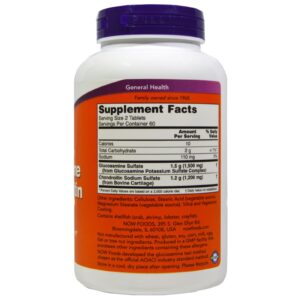 Now Foods Glukosamin a chondroitin Extra Strength, glukosamin sulfát, 120 tablet