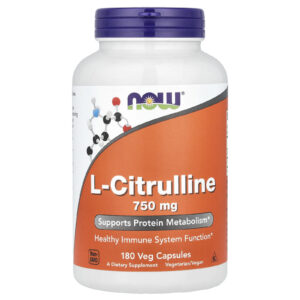 Now Foods L-citrulin, 750 mg, 180 rostlinných kapslí