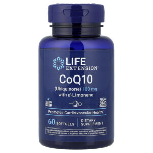 Life Extension CoQ10 s d-limonenem, ubichinon 100 mg, 60 softgelových kapslí