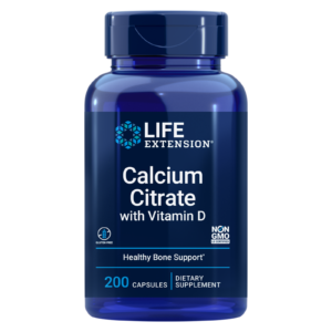 Life Extension Vápník citrát s vitaminem D, citrát vápenatý, 200 kapslí