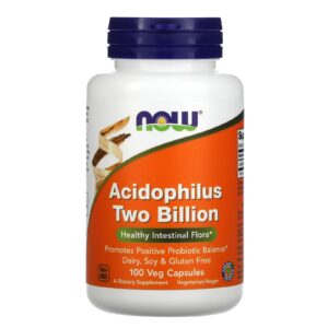 NOW Acidophilus Two Billion, laktobacily, 100 rostlinných kapslí