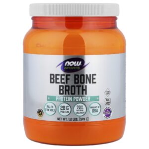 Now Foods hovězí kostní vývar v prášku, kolagen, 544 g