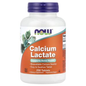 NOW Calcium Lactate, vápník laktát, 250 tablet