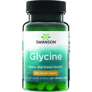 Swanson Glycin, aminokyseliny, 500 mg, 60 rostlinných kapslí