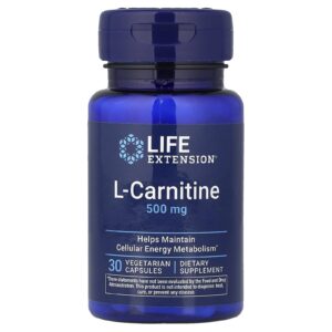 Life Extension L-karnitin, L-karnitin tartrát 500 mg, 30 rostlinných kapslí