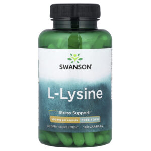 Swanson L-Lysin, aminokyseliny ve volné formě, 500 mg, 100 kapslí