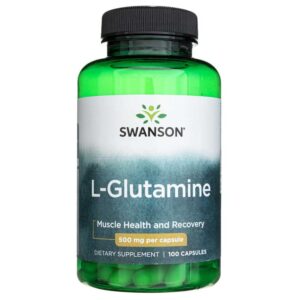 Swanson L-glutamin 500 mg, 100 kapslí