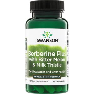 Swanson Berberin Plus s hořkým melounem a ostropestřcem, berberin HCl, 60 kapslí
