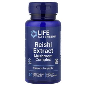 Life Extension Reishi, extrakt a spory reishi, 60 rostlinných kapslí