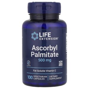 Life Extension Askorbyl palmitát, vitamin C, 500 mg, 100 kapslí