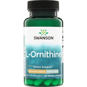 Swanson L-ornithin 500 mg, aminokyseliny, 60 rostlinných kapslí