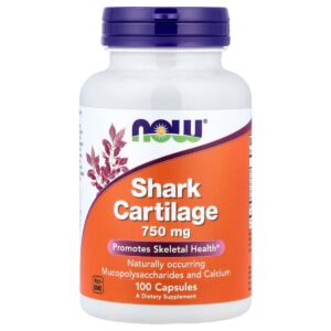 NOW Shark Cartilage, žraločí chrupavka s vápníkem, 100 kapslí