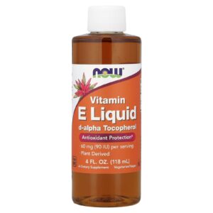 NOW Foods Vitamín E tekutý, přírodní tokoferol v kapkách, 118 ml