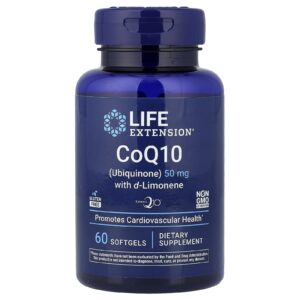 Life Extension CoQ10 s d-limonenem, ubichinon 50 mg, 60 měkkých kapslí