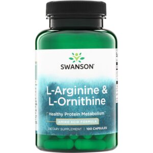 Swanson L-arginin a L-ornithin, 100 kapslí