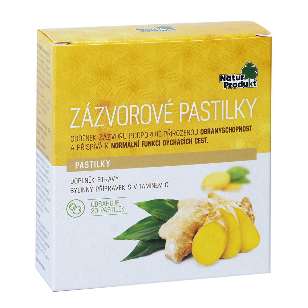 Naturprodukt Zázvorové pastilky s vitaminem C, 20 pastilek