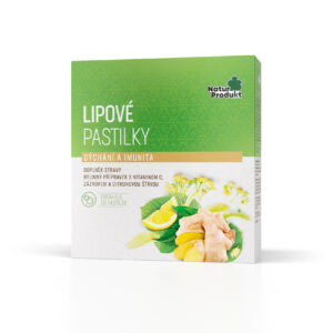 Naturprodukt Lipové pastilky se zázvorem a vitaminem C, 20 pastilek