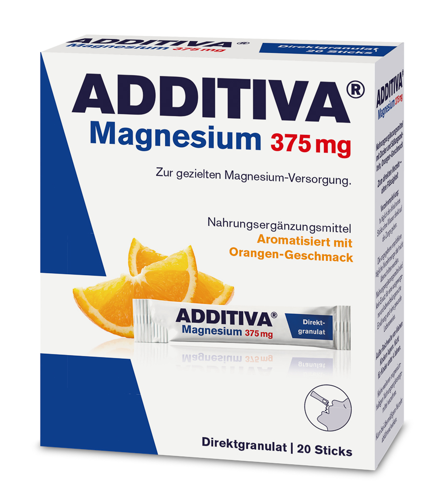 Additiva Magnesium 375 mg Direct, hořčík na jazyk s pomerančem, 20 sáčků