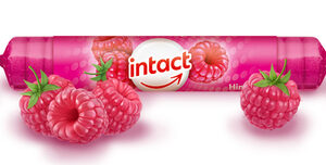 Intact hroznový cukr s vitaminem C, malina, rolička 40 g