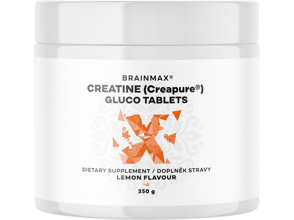 BrainMax Creapure Gluco tablets, kreatin monohydrát v tabletách, 350 g